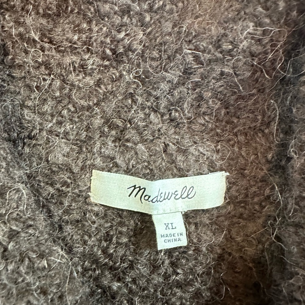 Madewell Bouclé-Knit Sweater Jacket Dark Carob - Picture 2 of 5